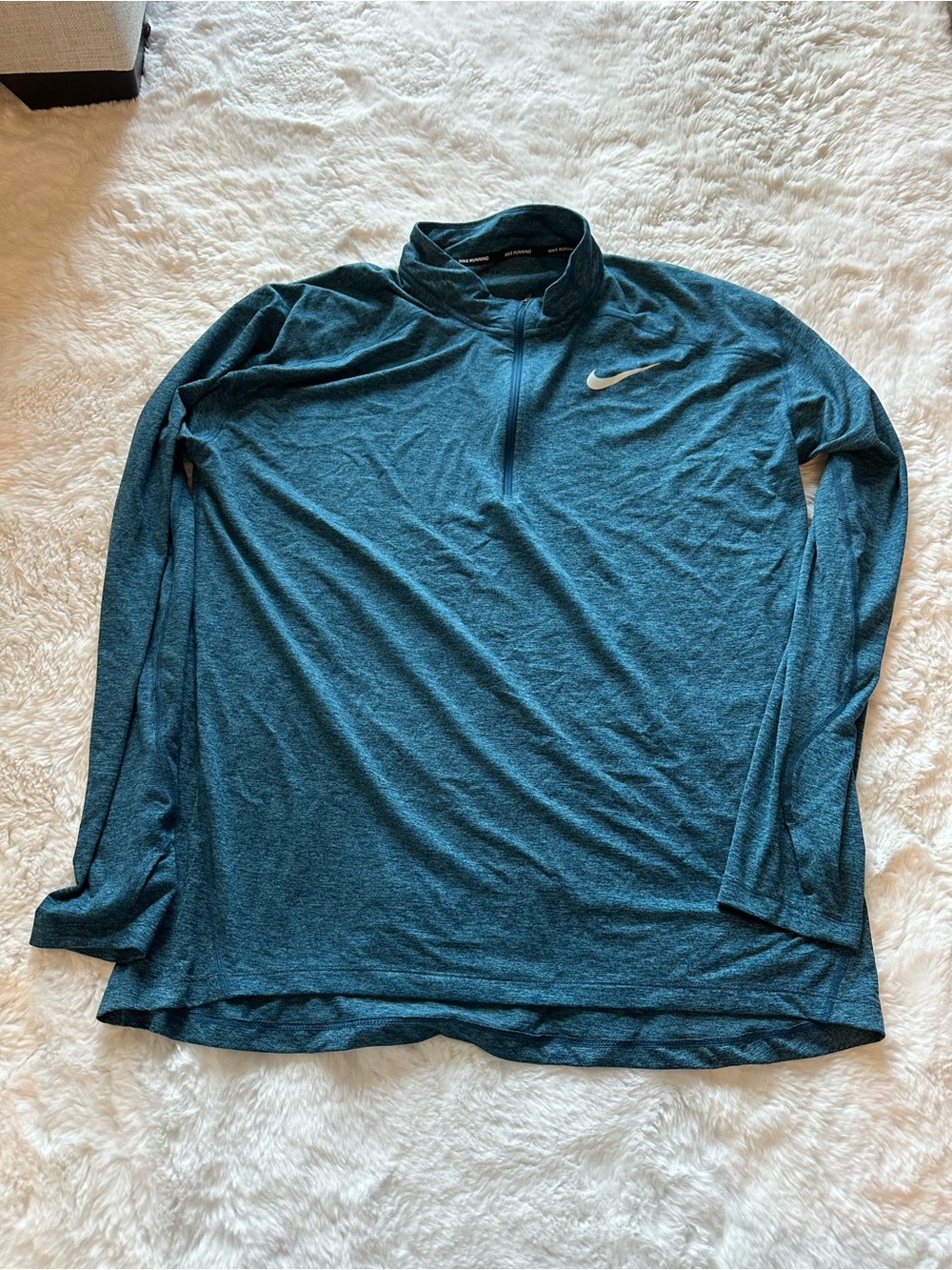 Nike Teal Blue Quarter-Zip Long Sleeve Pullover